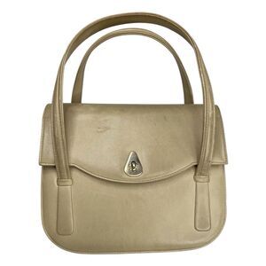 Vintage Beige Leather Handbag Purse with coin purse Unknown brand